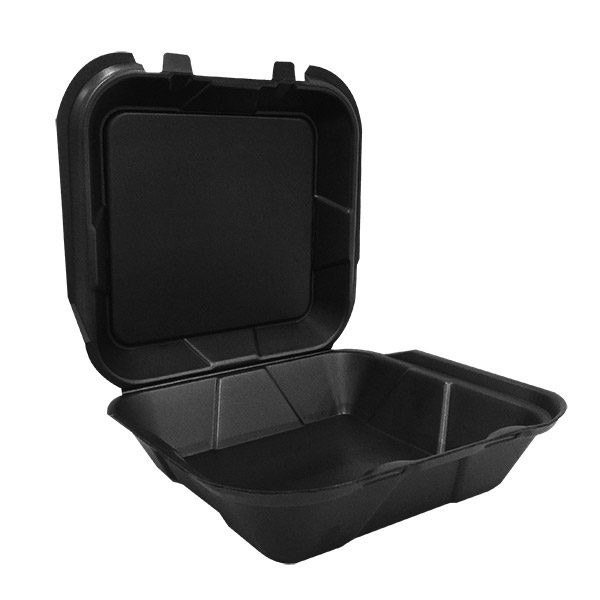 9X9 1C LG BLACK FOAM HINGED CONTAINER (12530)