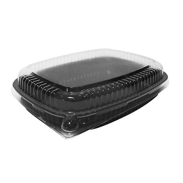 MED BLACK BASE PLATTER W/LID