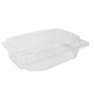 MED SHALLOW CLEAR HINGED CONTAINER