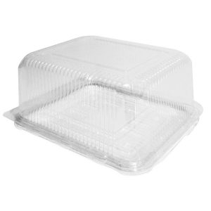 3.3" PS FLUTED DOME - 1/8 SHEET CAKE W/CLEAR BASE