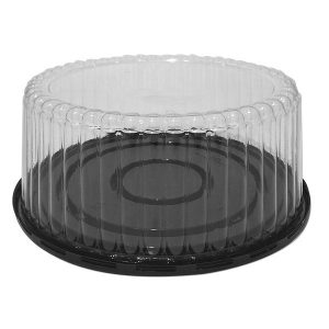 4" FLUTED DOME FOR 8" CAKE W/BLACK BASE