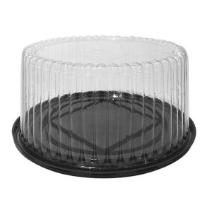 5" FLUTED DOME FOR 9" CAKE W/BLACK BASE