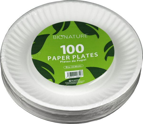 9" Uncoated Paper Plate BIONATURE