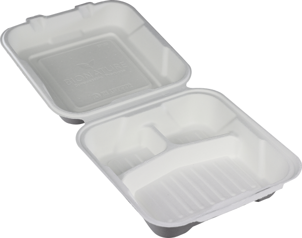 9X9 3C-COMPOSTABLE HINGED LID CONTAINER