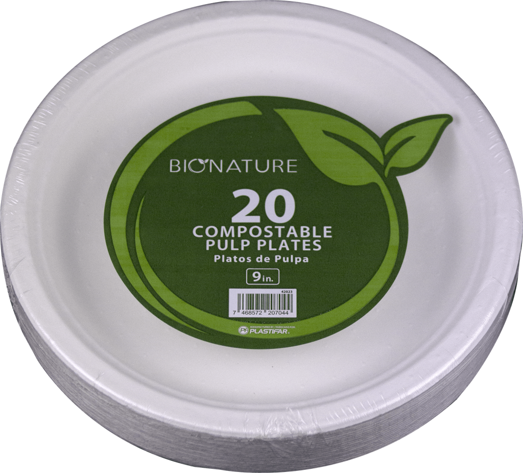 9″ Paper Pulp Plate BIONATURE (40015) Plastifar