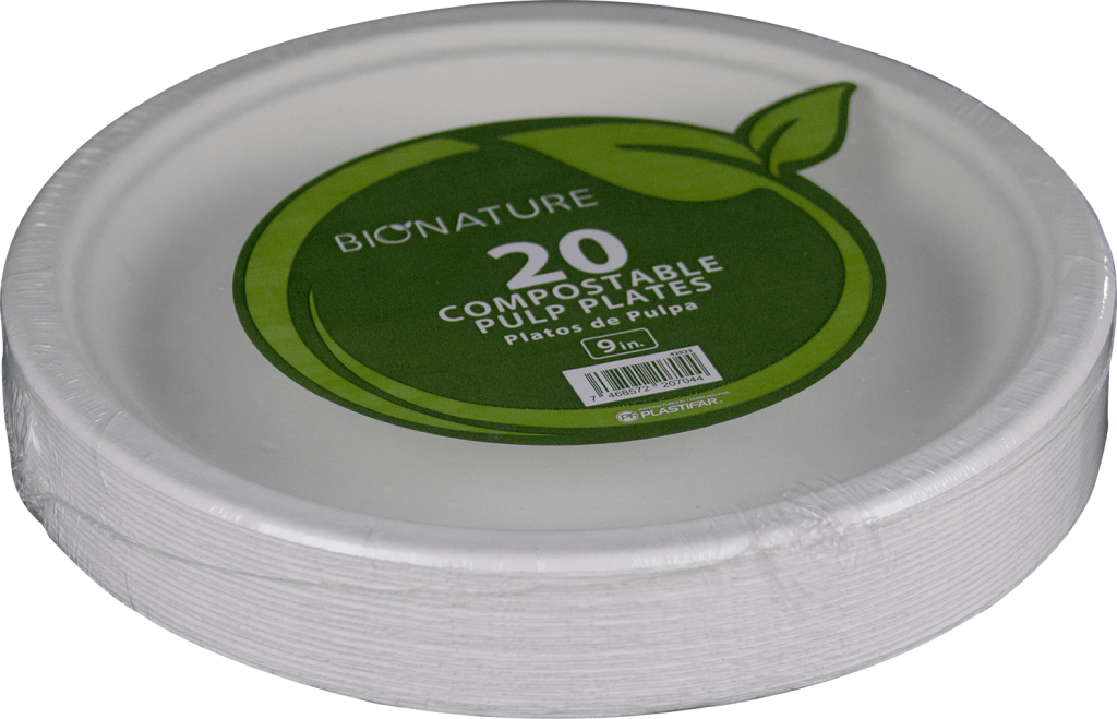 9″ Paper Pulp Plate BIONATURE (40015) Plastifar