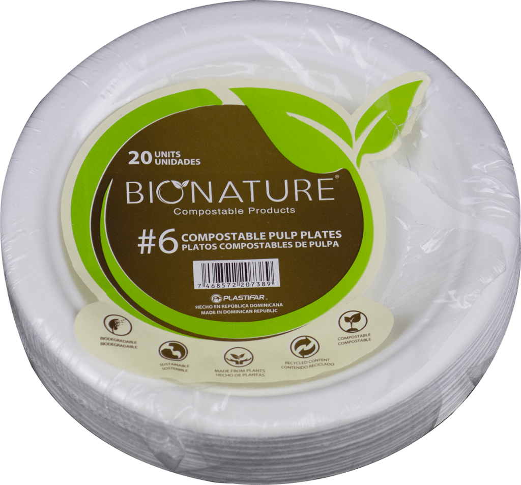6″ Paper Pulp Plate BIONATURE (40018) Plastifar