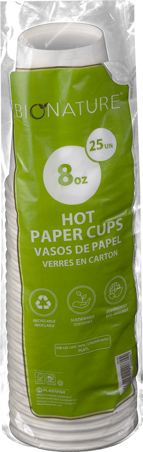 Vaso biodegradable de papel 8oz.  JM Distribuidores - Vasos para café